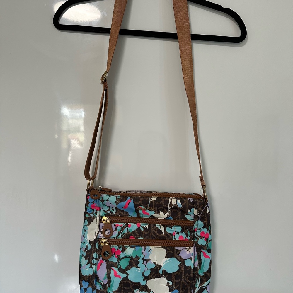 Calvin Klein Floral Nylon Crossbody Bag
